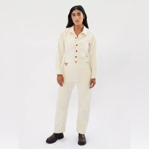 The Only Jane Jump One Jumpsuit in Ecru Denim Size 8